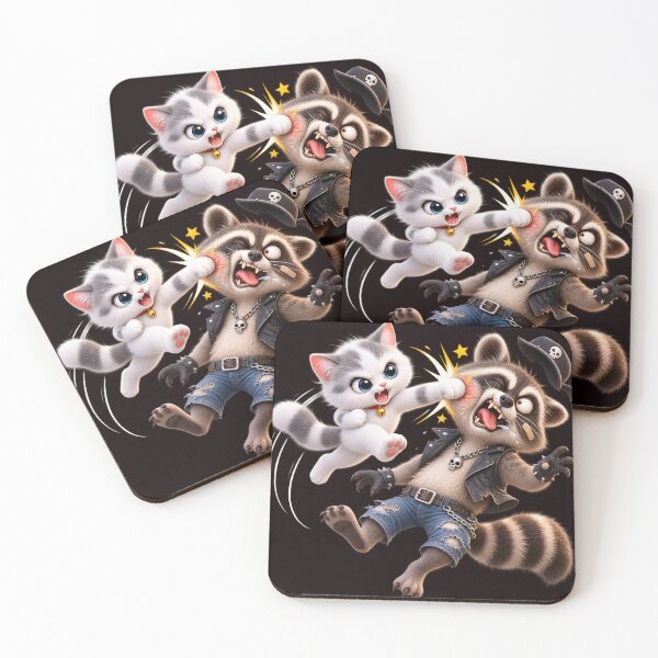 Item preview, Kitty Knockout: Punk Raccoon Defeated designed and sold by ARabbitHole.