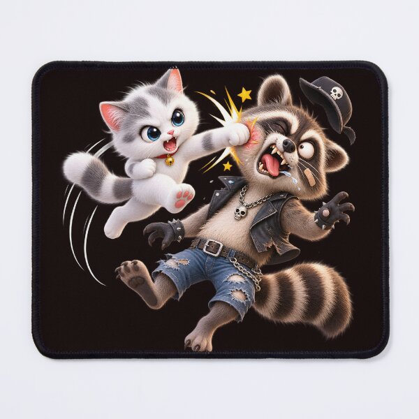 Item preview, Kitty Knockout: Punk Raccoon Defeated designed and sold by ARabbitHole.
