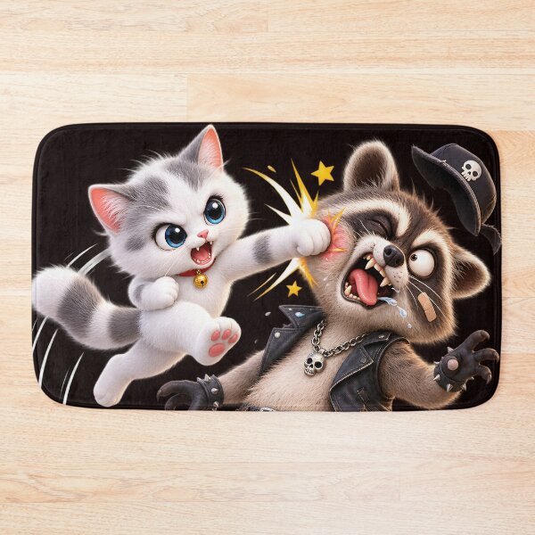Item preview, Kitty Knockout: Punk Raccoon Defeated designed and sold by ARabbitHole.