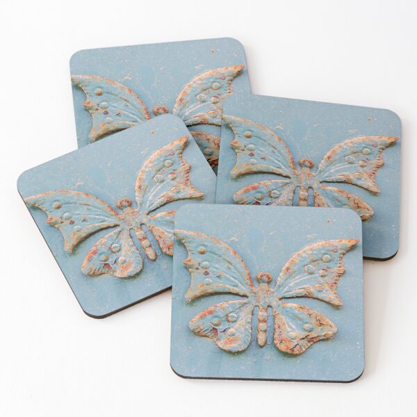 Item preview, Rustic Butterfly Decoration Engraved on a Textured Metal Surface for Vintage Appeal designed and sold by Nmallia.