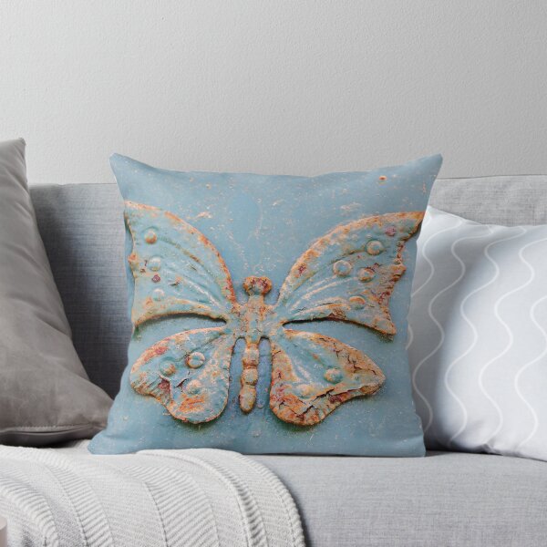 Item preview, Rustic Butterfly Decoration Engraved on a Textured Metal Surface for Vintage Appeal designed and sold by Nmallia.