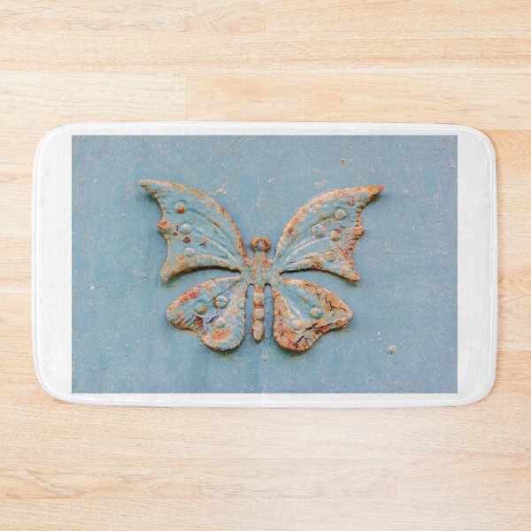Item preview, Rustic Butterfly Decoration Engraved on a Textured Metal Surface for Vintage Appeal designed and sold by Nmallia.