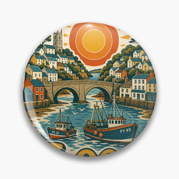 Item preview, Looe England Travel Souvenir - Retro Illustration designed and sold by VisualArtsOasis.