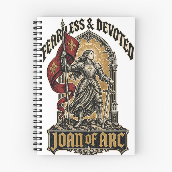 Item preview, Fearless and Devoted Joan of Arc Gothic Woodcut T-Shirt Design designed and sold by KIDEnia.