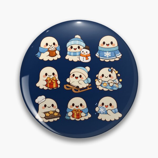 Item preview, Cute Ghost Cozy Winter Christmas Kawaii Sticker Sheet Gift designed and sold by Artycom.
