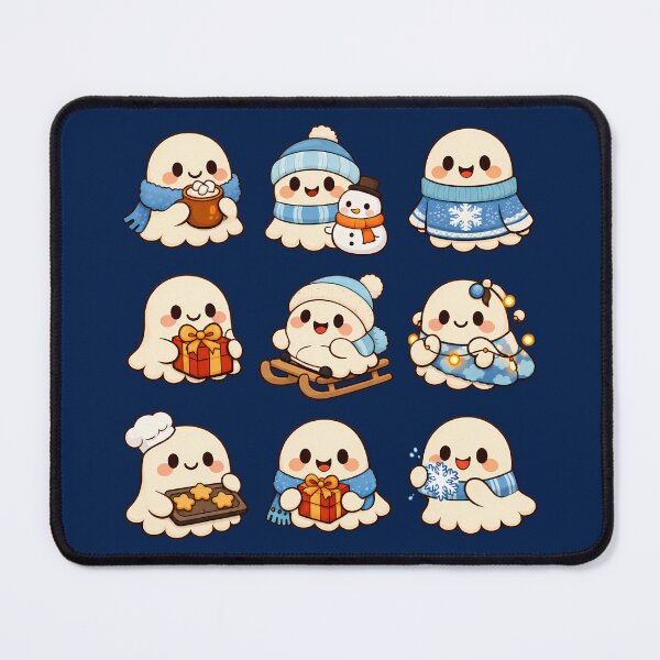 Item preview, Cute Ghost Cozy Winter Christmas Kawaii Sticker Sheet Gift designed and sold by Artycom.