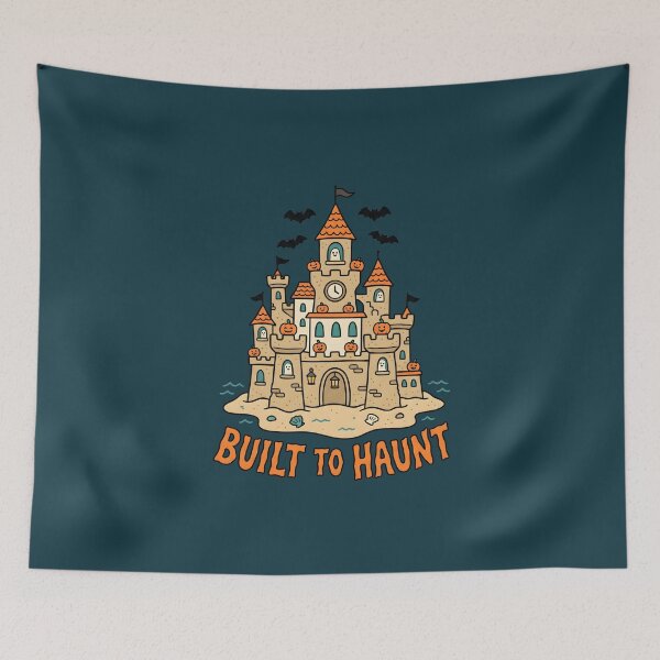 Item preview, "Built to Haunt" Haunted Sandcastle Halloween Beach Coastal Design designed and sold by Sea Gem.