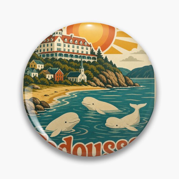 Item preview, Tadoussac Canada Travel Souvenir - Retro Illustration designed and sold by VisualArtsOasis.