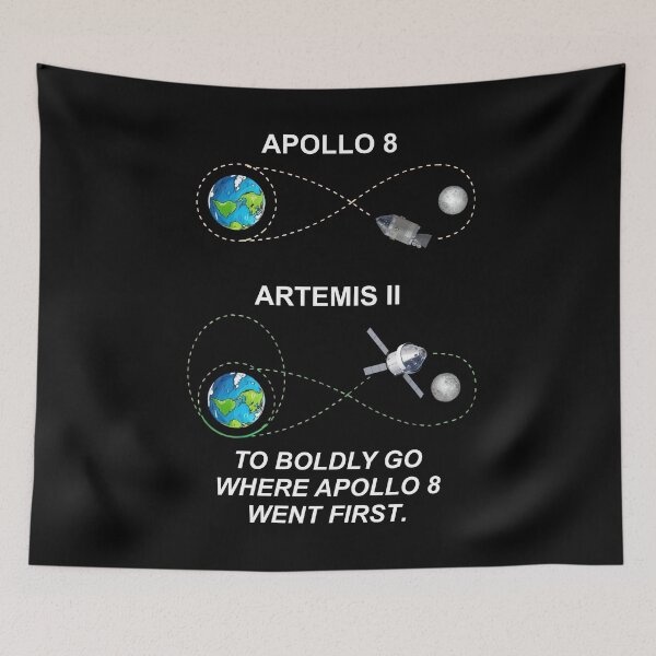 Item preview, Apollo 8 vs Artemis II Moon Mission Humor designed and sold by RocketSnail68.