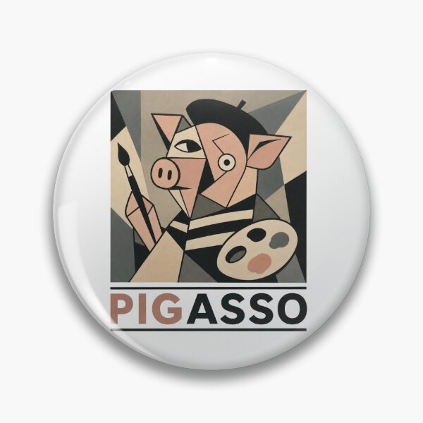 Item preview, Pigasso – Funny Cubist Pig Art Pun designed and sold by NicramR.