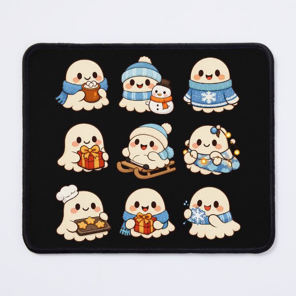 Item preview, Cute Ghost Cozy Winter Christmas Kawaii Sticker Sheet Gift designed and sold by Artycom.