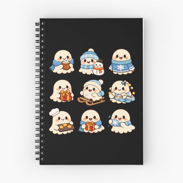 Item preview, Cute Ghost Cozy Winter Christmas Kawaii Sticker Sheet Gift designed and sold by Artycom.