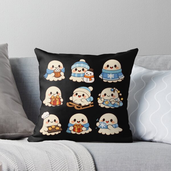 Item preview, Cute Ghost Cozy Winter Christmas Kawaii Sticker Sheet Gift designed and sold by Artycom.