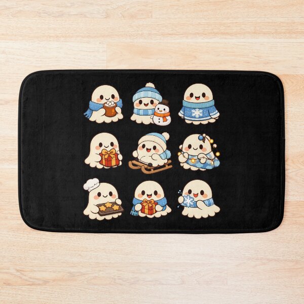 Item preview, Cute Ghost Cozy Winter Christmas Kawaii Sticker Sheet Gift designed and sold by Artycom.