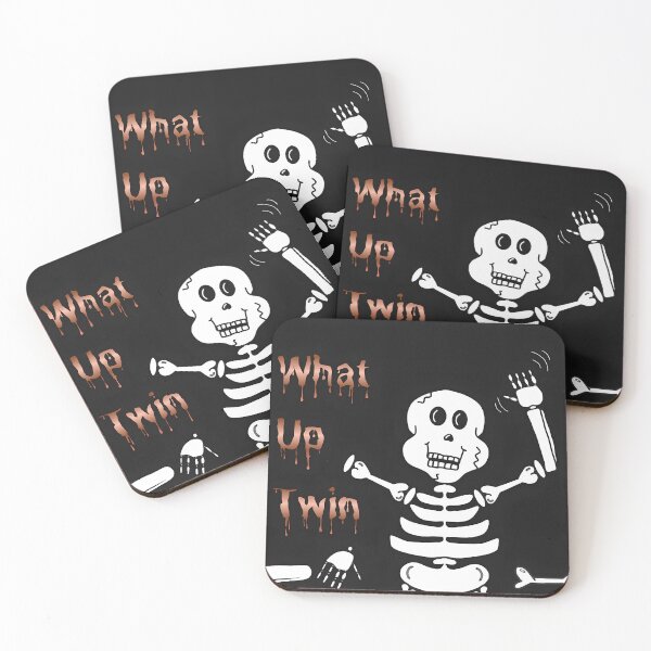 Item preview, What Up Twin Skeleton Graphic designed and sold by JosieChicknWang.