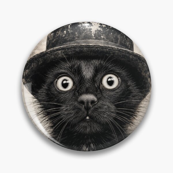 Item preview, Vintage Black Cat in Top Hat – Gothic Victorian Cat Wall Art designed and sold by AbstractAuraArt.