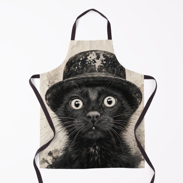 Item preview, Vintage Black Cat in Top Hat – Gothic Victorian Cat Wall Art designed and sold by AbstractAuraArt.