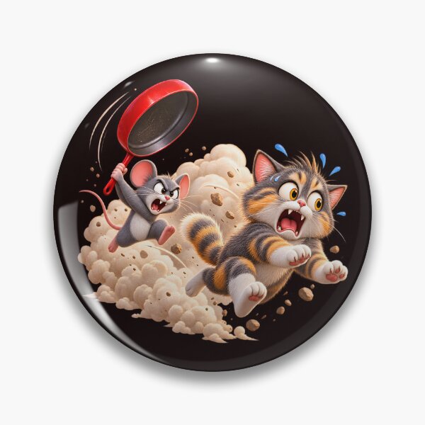 Item preview, Funny Cat Chased by Mouse with Frying Pan designed and sold by ARabbitHole.