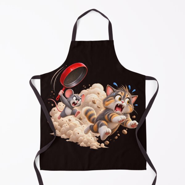 Item preview, Funny Cat Chased by Mouse with Frying Pan designed and sold by ARabbitHole.