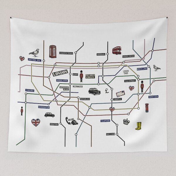 Item preview, London iconic British city tourist sightseeing map designed and sold by oliver polanski.