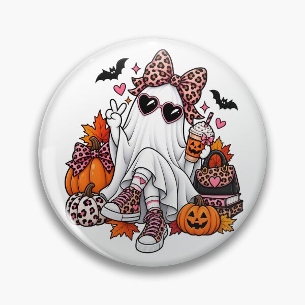 Item preview, Cute Leopard Ghost Halloween – Spooky Girl Pumpkin Coffee designed and sold by afr-saad.