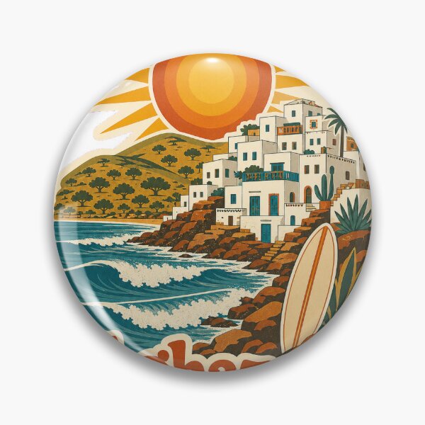 Item preview, Taghazout Morocco Travel Souvenir - Retro Illustration designed and sold by VisualArtsOasis.