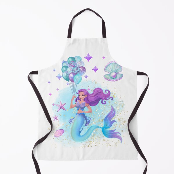 Item preview, Mystical Mermaidcore – Turquoise Mermaid with Purple Hair, Pearls & Glitter designed and sold by Daily Mood Studio.