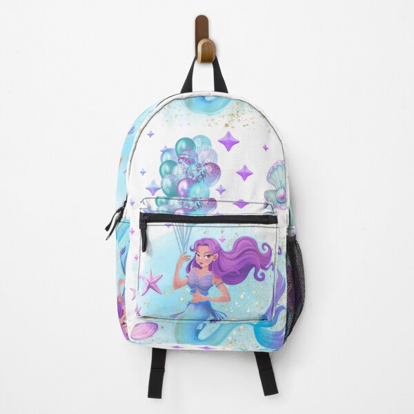 Item preview, Mystical Mermaidcore – Turquoise Mermaid with Purple Hair, Pearls & Glitter designed and sold by Daily Mood Studio.