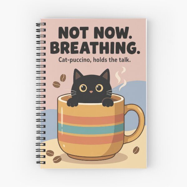 Item preview, Funny Black Cat Coffee Break designed and sold by dreamybyana.
