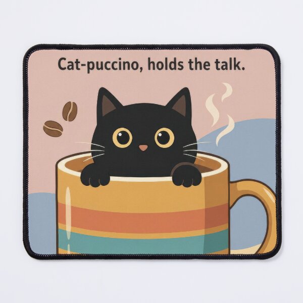 Item preview, Funny Black Cat Coffee Break designed and sold by dreamybyana.