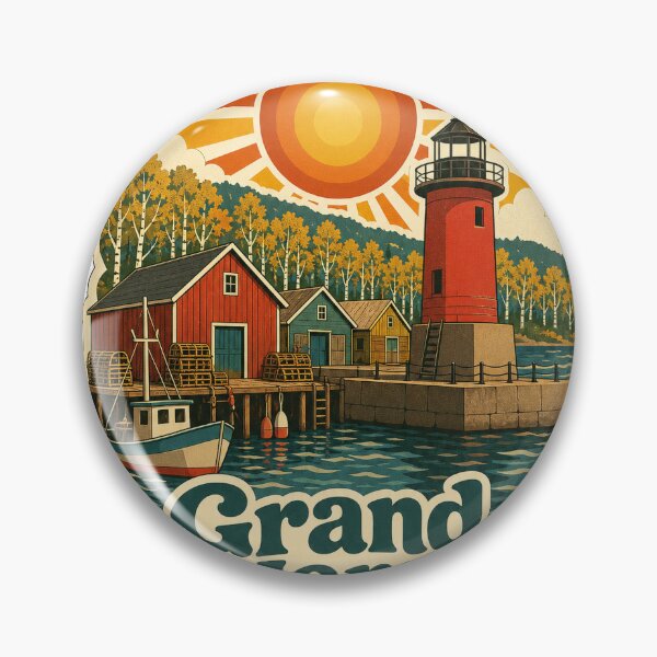 Item preview, Grand Marais USA Travel Souvenir - Retro Illustration designed and sold by VisualArtsOasis.
