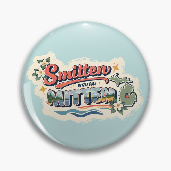 Item preview, Smitten with the Mitten - Michigan Great Lakes Vintage Graphic designed and sold by appleblosomalex.