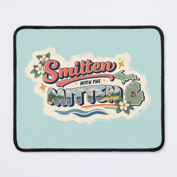 Item preview, Smitten with the Mitten - Michigan Great Lakes Vintage Graphic designed and sold by appleblosomalex.