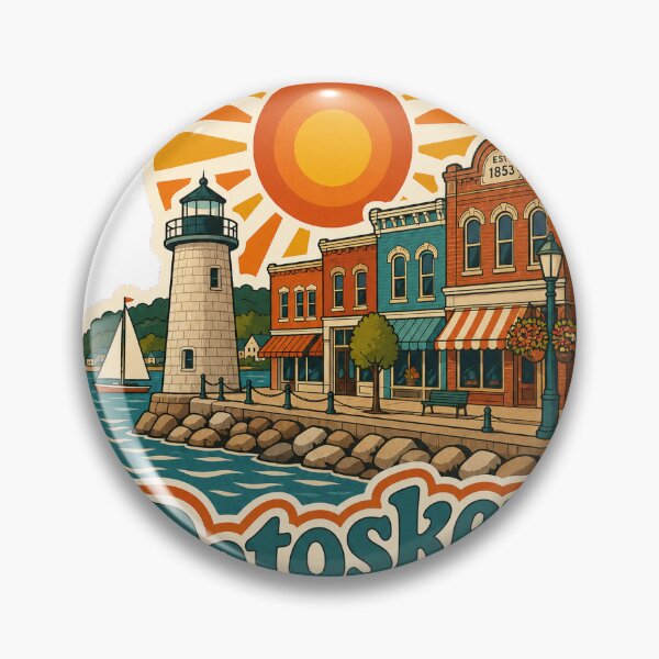 Item preview, Petoskey USA Travel Souvenir - Retro Illustration designed and sold by VisualArtsOasis.