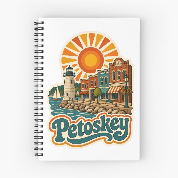 Item preview, Petoskey USA Travel Souvenir - Retro Illustration designed and sold by VisualArtsOasis.
