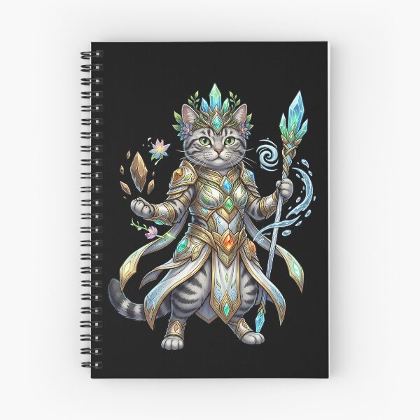 Item preview, Elemental Mage Cat – Crystal Magic Fantasy Warrior designed and sold by TOOBIC.