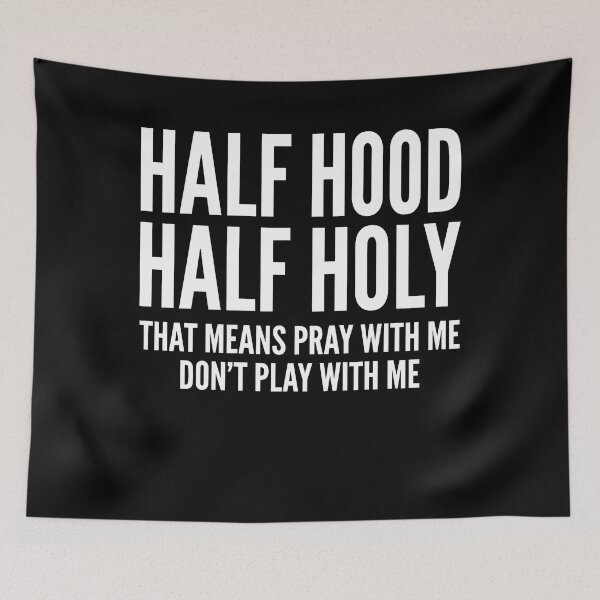 Item preview, Half Hood Half Holy Shirt, Pray With Me Don't Play With Me Christian Graphic Tee, Funny Faith Gift designed and sold by Jessartsao.
