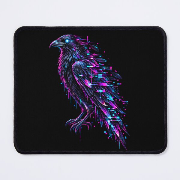 Item preview, Glitch Raven – Cyber Occult Raven Art designed and sold by JupiterGlitchEmpire.