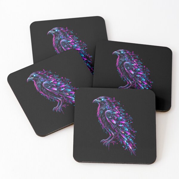 Item preview, Glitch Raven – Cyber Occult Raven Art designed and sold by JupiterGlitchEmpire.
