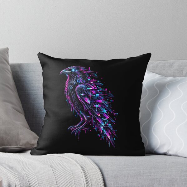 Item preview, Glitch Raven – Cyber Occult Raven Art designed and sold by JupiterGlitchEmpire.