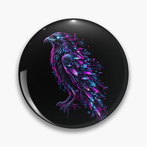 Item preview, Glitch Raven – Cyber Occult Raven Art designed and sold by JupiterGlitchEmpire.