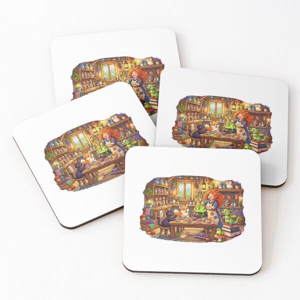 Item preview, The Enchanted Witch’s Cozy Potion Kitchen | Magical Cooking with Cats, Fox & Dragon designed and sold by MrDev.
