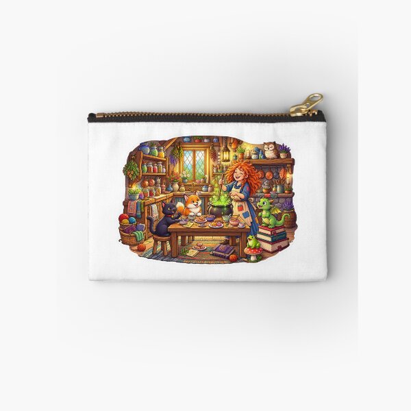 Item preview, The Enchanted Witch’s Cozy Potion Kitchen | Magical Cooking with Cats, Fox & Dragon designed and sold by MrDev.