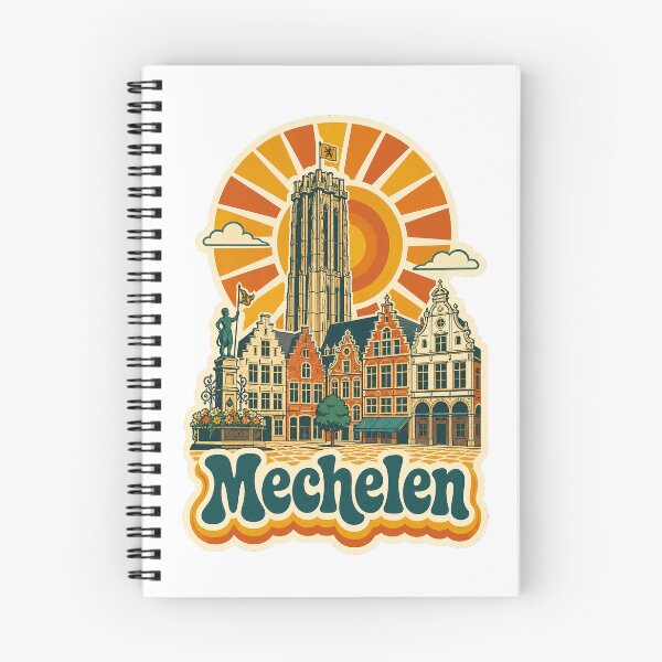 Item preview, Mechelen Belgium Travel Souvenir - Retro Illustration designed and sold by VisualArtsOasis.