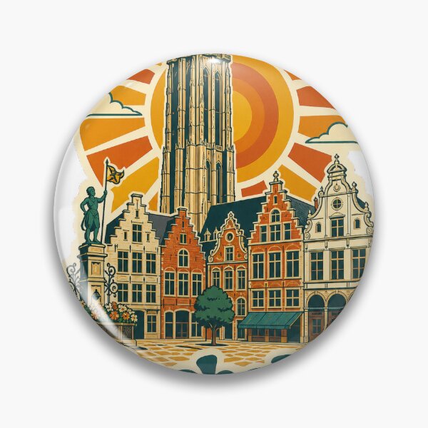 Item preview, Mechelen Belgium Travel Souvenir - Retro Illustration designed and sold by VisualArtsOasis.