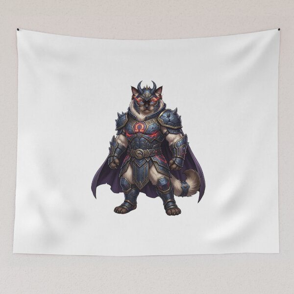 Item preview, Demon Cat Warrior – Horned Dark Fantasy Cat designed and sold by TOOBIC.