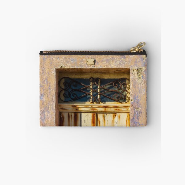 Item preview, Aged Rustic Door with Distressed Paint and Decorative Metalwork Overhead designed and sold by Nmallia.