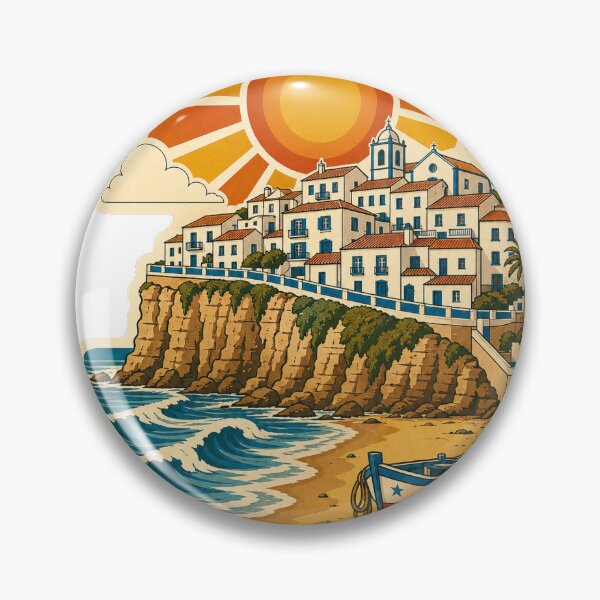 Item preview, Ericeira Portugal Travel Souvenir - Retro Illustration designed and sold by VisualArtsOasis.