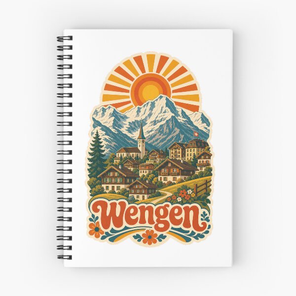 Item preview, Wengen Switzerland Travel Souvenir - Retro Illustration designed and sold by VisualArtsOasis.