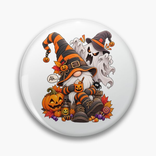 Item preview, Scared Halloween Gnome – Ghost, Pumpkins and Candy designed and sold by J-Impression.
